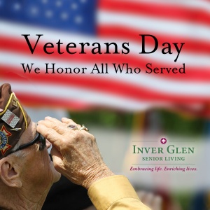 happy veterans day, inver glen senior living, minnesota